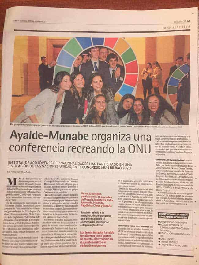 MUN Bilbao 2020: la ONU en modo joven 6 MUN Bilbao 2020: la ONU en modo joven 5